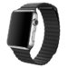 Curea iUni compatibila cu Apple Watch 1/2/3/4/5/6/7, 38mm, Leather Loop, Piele, Black